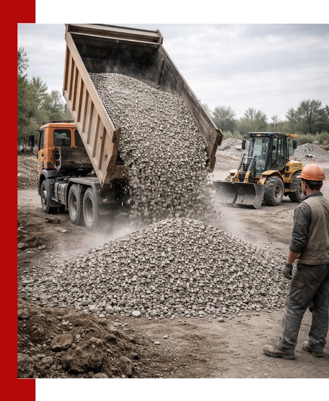 Доставка щебня в Ялте крупными и мелкими фракциями