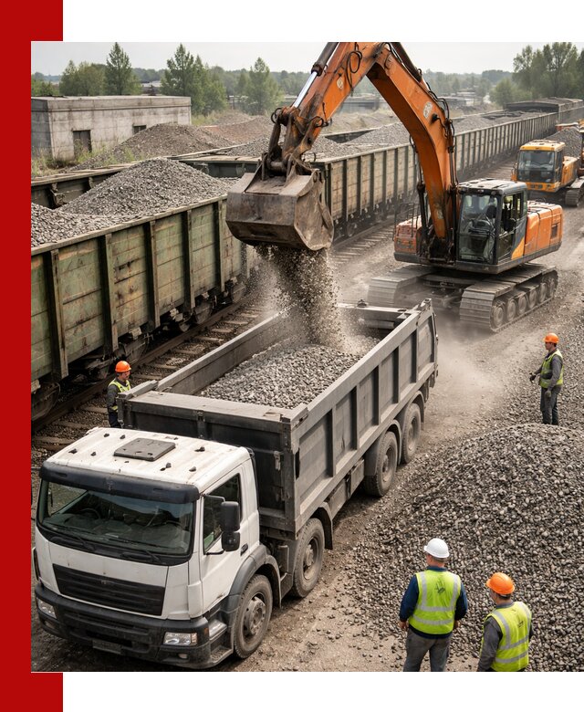 Железнодорожный щебень фракция 25–60 для поставок в Ялте