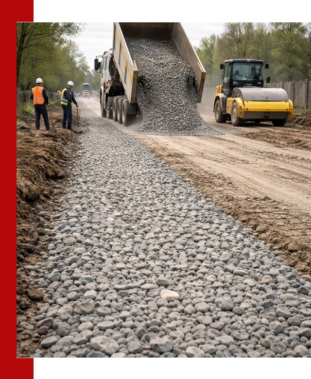 Доставка щебня для отсыпки дорог в Ялте высокого качества