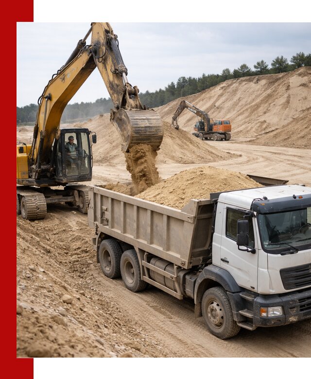 Доставка карьерного песка с самосвалами и разгрузкой в Ялте