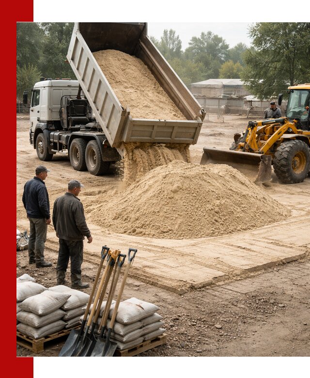 Доставка мытого песка в Ялте с самосвалами по выгодной цене
