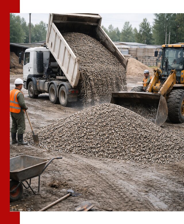 Мытый гравий с доставкой в Ялте от карьера до участка