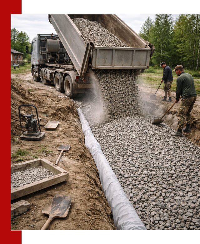 Гравий для дренажа с доставкой в Ялте качественный и недорогой