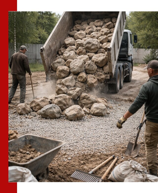 Доставка и укладка булыжника в Ялте