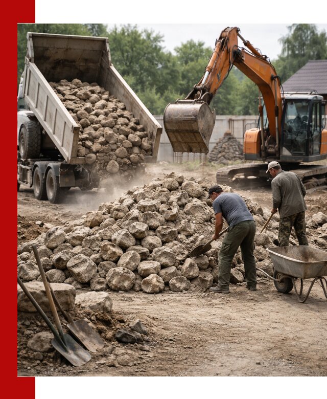 Доставка и разгрузка бутового камня в Ялте