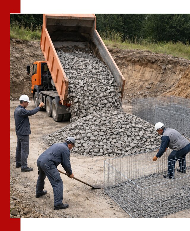 Камень для габионов с доставкой в Ялте быстро и надёжно