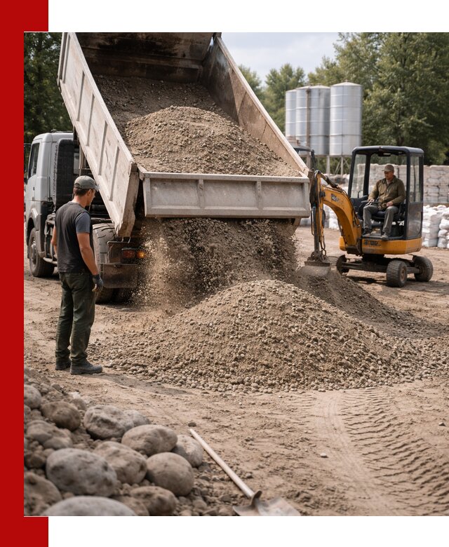 Доставка ПГС С3 в Ялте самосвалами и миксерами