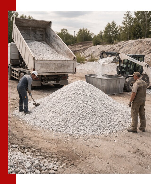 Доставка и продажа белой мраморной крошки в Ялте