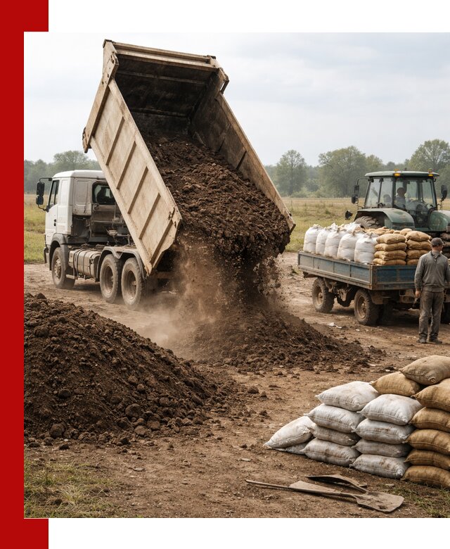 Доставка грунта и удобрений оптом в Ялте для сельхоз и строительства