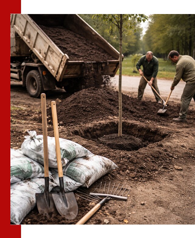 Грунт для посадки деревьев в Ялте — доставка и подготовка почвы