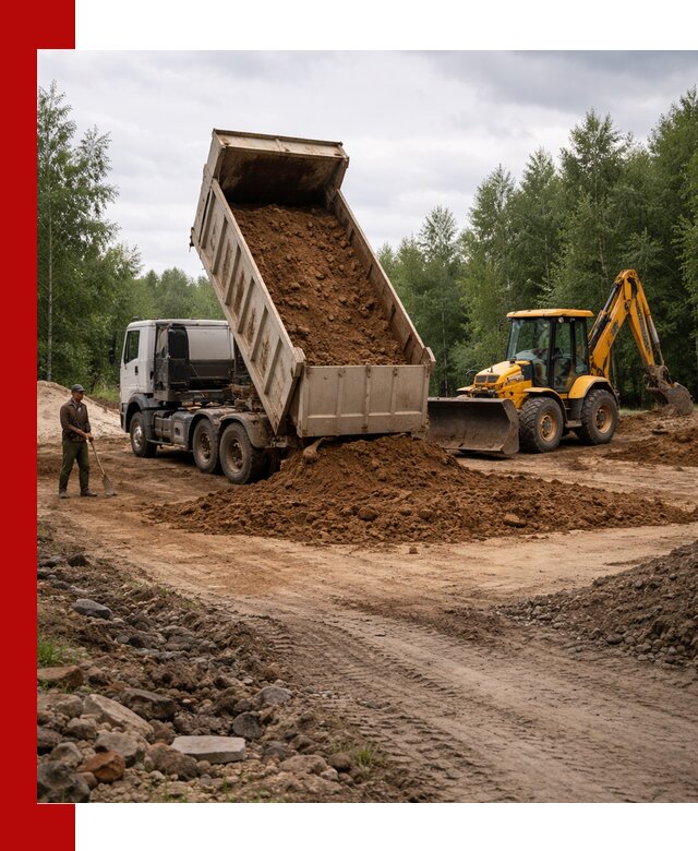 Доставка суглинка самосвалами в Ялте подсыпка и планировка