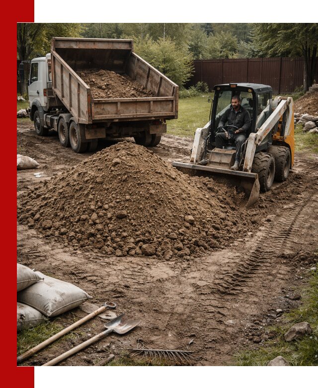 Суглинок для планировки участков в Ялте с доставкой и выгрузкой