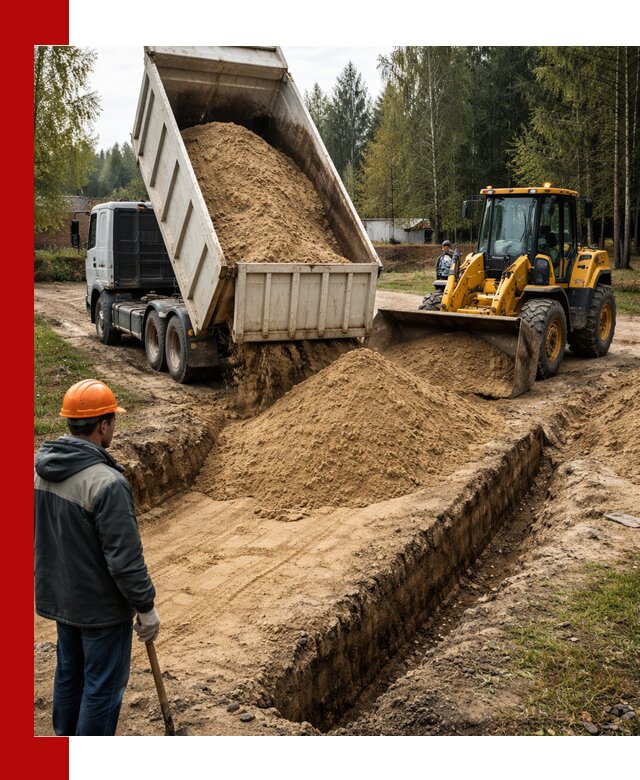 Доставка песчаного грунта в Ялте для строительных работ