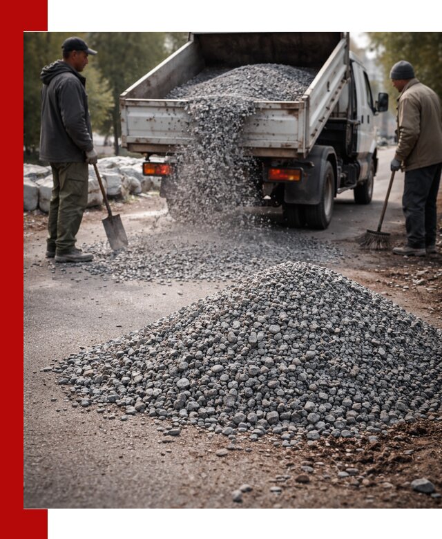 Гранитная крошка для посыпки дорог и тротуаров в Ялте