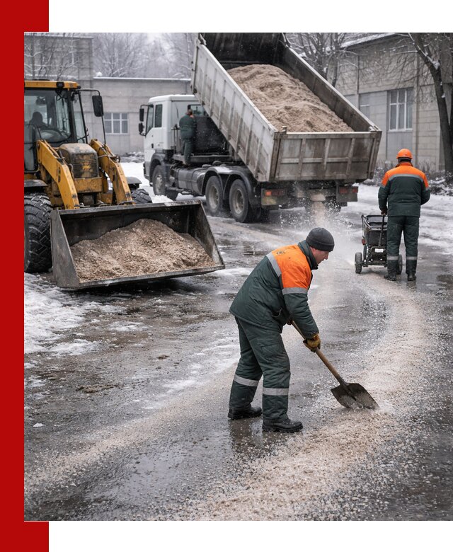 Реагент против гололеда с доставкой и нанесением в Ялте