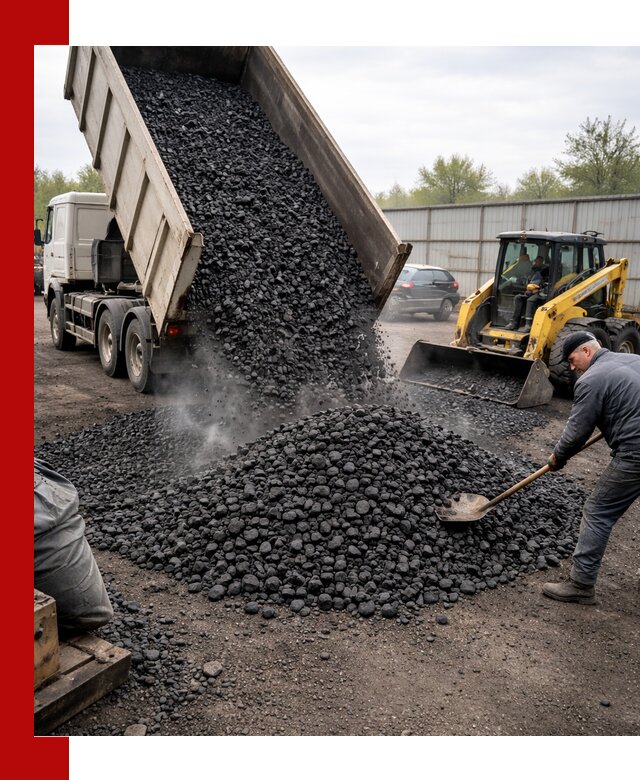 Доставка угля орех в Ялте оптом и в розницу