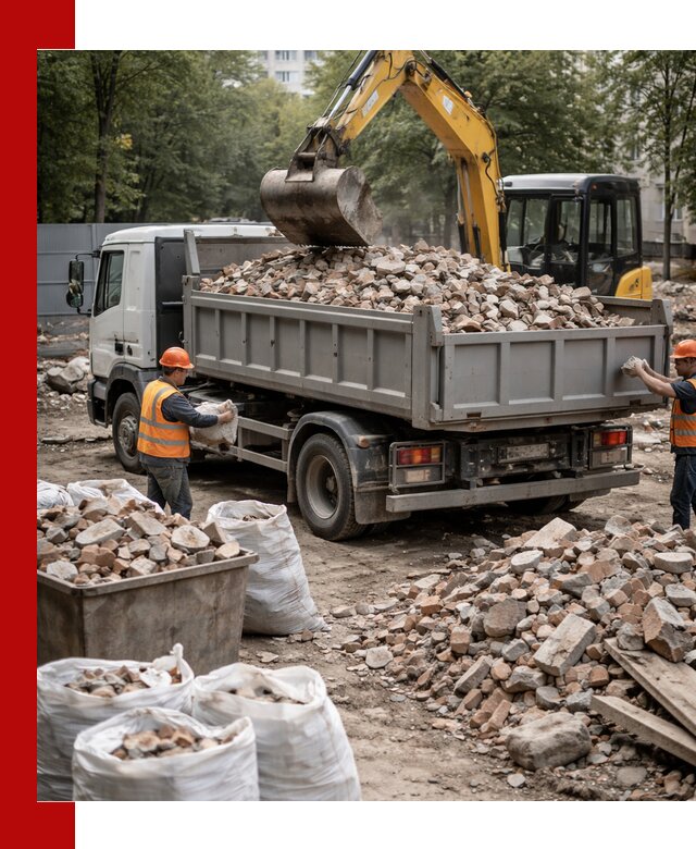 Вывоз строительного мусора в Ялте с самосвалами и контейнерами