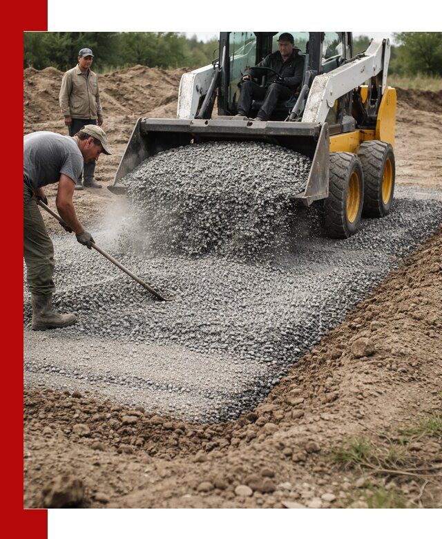 Устройство щебеночной подушки в Ялте для дорог и фундаментов